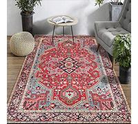 Fancytan Tapis Oriental Traditionnel pour Salon, Chambre à Coucher, Classique Floral, Rouge, 150x200cm