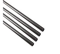 FANCYWING Lot de 4 tubes en fibre de carbone de 500 mm, 4 mm x 6 mm x 500 mm, surface brillante 3K enveloppés 100 % pur pour quadricoptère multicoptère