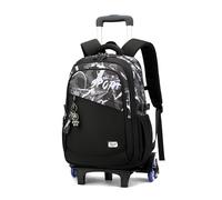 FANDARE 2-en-1 Sac à Dos à roulettes Détachable 35L Noir Cartable Scolaire Trolley Bag pour étudiants Sacoche Mallettes à roulettes Sacs à Dos pour Enfant pour Garçons Filles Voyages School Bag