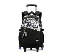 FANDARE 2-en-1 Sac à Dos à roulettes Détachable 35L Noir Cartable Scolaire Trolley Bag pour étudiants Sacoche Mallettes à roulettes Sacs à Dos pour Enfant pour Garçons Filles Voyages School Bag