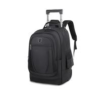 FANDARE 35L Mallettes à roulettes pour 15.6 Pouces ordinateur portable 2-en-1 Sacoche Hommes Enseignant avec roulement Rapide Sac voyage Trolley Sacs à dos urbain Rolling Laptop Bag Serviettes Noir