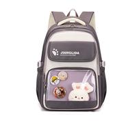 FANDARE 35L Sac à Dos Scolaire Mignon à Imprimé Cartoon pour Ados & Élèves - Sac à Dos de Voyage Quotidien Multi-Poches pour Garçons et Filles de 6 à 14 Ans - Décor en Peluche Nylon Durable Violet