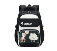 FANDARE 35L Sac à Dos Scolaire Mignon à Imprimé Cartoon pour Ados & Élèves - Sac à Dos de Voyage Quotidien Multi-Poches pour Garçons et Filles de 6 à 14 Ans - Décor en Peluche Nylon Durable Vert Noir