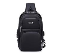 FANDARE Antivol Entreprise Sac Poitrine Sac bandoulière pour Hommes avec Port de Chargement USB Sacs de Sport bandoulière Sacs à Dos porté Travers Sac d'Epaule Sacoche Sac Weekend Sling Bag Noir