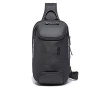 FANDARE Antivol Sac de Poitrine Sac d'Epaule Sacoche de Ceinture Sling Crossbody Bag avec USB Homme Sac Bandoulière pour Voyage Randonnée Cyclisme Jogging Daypacks Étanche Polyester Noir