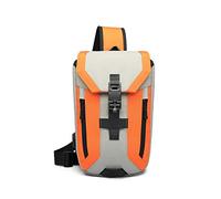 FANDARE Antivol Sac de Poitrine Sling Bag avec USB Homme Sacoche Grande Capacité Sac d'Epaule Garçon Sacoche de Ceinture Sac Bandoulière pour École Voyage Randonnée Cyclisme Jogging Polyester Orange