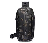 FANDARE Antivol Sac de Poitrine Sling Crossbody Bag avec USB Homme Femme Affaires Sacoche Grande Sac d'Epaule Garçon Sacoche de Ceinture Sac Bandoulière pour Voyage Randonnée Cyclisme Jogging Camo