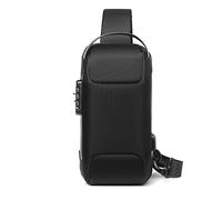 FANDARE Antivol Sac Poitrine Affaires Sacs de Bandoulière Sacoche avec USB Sac d'Epaule pour Homme Voyage Vélo Camping Excursion Impermeable Style de Voiture de Sport Multi-Poches Sac a Dos Noir