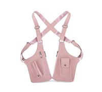 FANDARE Antivol Sac Poitrine Sac sous les bras Sacs de Double Bandoulière en cuir PU Sacoche holster d'Epaule pour Homme Femme Voyage Randonnée Vélo Camping Excursion Sling Crossbody bag Rose