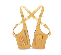 FANDARE Antivol Sac Poitrine Sac sous les bras Sacs de Double Bandoulière en cuir PU Sacoche holster d'Epaule pour Homme Femme Voyage Randonnée Vélo Camping Excursion Sling Crossbody bag Jaune