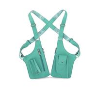 FANDARE Antivol Sac Poitrine Sac sous les bras Sacs de Double Bandoulière en cuir PU Sacoche holster d'Epaule pour Homme Femme Voyage Randonnée Vélo Camping Excursion Sling Crossbody bag Vert émeraude