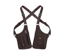 FANDARE Antivol Sac Poitrine Sac sous Les Bras Sacs de Double Bandoulière en Cuir PU Sacoche Holster d'Epaule pour Homme Femme Voyage Randonnée Vélo Camping Excursion Sling Crossbody Bag Marron