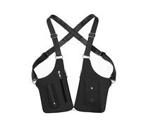 FANDARE Antivol Sac Poitrine Sac sous les bras Sacs de Double Bandoulière en cuir PU Sacoche holster d'Epaule pour Homme Femme Voyage Randonnée Vélo Camping Excursion Sling Crossbody bag Noir