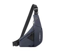 FANDARE Antivol Sport Sac de Poitrine Sacs à Dos porté Travers Homme Sport bandoulière Femme Banane Ville randonnée Imperméable PU Cuir Voyage Messager Outdoor Sling Crossbody Bag Bleu Gauche