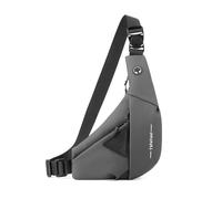 FANDARE Antivol Sport Sac de Poitrine Sacs à Dos porté Travers Homme Sport bandoulière Femme Banane Ville randonnée Imperméable PU Cuir Voyage Messager Outdoor Sling Crossbody Bag Gris Gauche