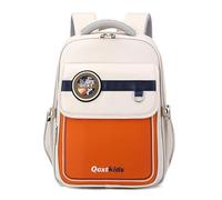 FANDARE British Sac à Dos Sac Dos Maternelle Cartable Scolaires Garcon Color Stitch Sac à Dos Enfant Ergonomie Sacs à Dos Loisir Maternelle avec Bandes réfléchissantes Children Backpack Blanc Beige