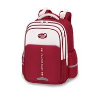 FANDARE Cartable École Primaire Fille Garçon Sac à Dos Léger & Imperméable Multipoches avec Bretelles Respirantes Multi-Compartiments Rouge