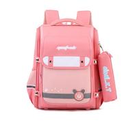 FANDARE Cartable Enfant 4-12 Ans, Sac à Dos Scolaire 27L avec Trousse - Bandes Réfléchissantes pour Sécurité Nocturne, Grand Sac d'École Primaire pour Garçons et Filles Rose