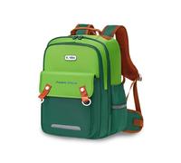 FANDARE Cartable Primaire Léger Anti-Douleur - Sac à Dos École Ergonomique avec Gilet de Répartition des Poids et Ceinture Lombaire Imperméable Grande Capacité Multi-Poches Vert