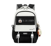 FANDARE Cartables Femme Homme Sacs à Dos Loisir Cartables Scolaires Filles Sac a Dos College avec Un Joli Pendentif Cartable Fille Primaire Voyage Garçon Sac Ecole Scolaires School Daypack Noir