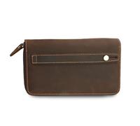 FANDARE Classique Portefeuille Homme Cuir Véritable Porte-Monnaie Pochette Pochette à Monnaie Porte-clés Carte de Crédit Porte Monnaie avec 10+ Porte Carte Crédit Wallet Men Purse Marron