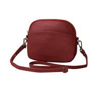 FANDARE Cuir Véritable Sac à Bandoulière Femme Sacs D'épaule Porté Epaule Sacoche pour Voyage École Achats Crossbody Bag Rouge