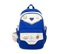 FANDARE Décontractée Sac à Dos Sac d'école Scolaire Collège Cartable Fille Sacs Scolaires pour Université Outdoor Voyage Travail Camping Casual Daypacks avec Accessoire en Peluche Bleu