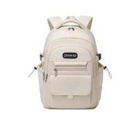 FANDARE Décontractée Sac à Dos Sac Scolaire Collège Cartables Fille Garçons Sac d'école pour 15.6 Pouce Laptop Casual Daypacks pour Université Outdoor Voyage Travail Imperméable Polyester Blanc
