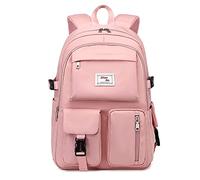 FANDARE Décontractée Sac à Dos Scolaire College Cartables Fille Garçons Sac d'école pour 15.6 Pouce Laptop Casual Daypacks pour Scolaire Voyage Travail Imperméable Polyester Rose