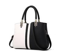 FANDARE Élégant Femme Sac a Main Portés Epaule Sacs Cabas Bandoulieres Cuir PU Imperméable Sacoche Cartable pour Achats Fête Voyage Sac D'épaule Noir