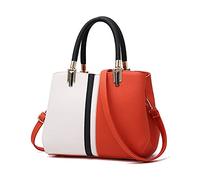 FANDARE Élégant Femme Sac a Main Portés Epaule Sacs Cabas Bandoulieres Cuir PU Imperméable Sacoche Cartable pour Achats Fête Voyage Sac D'épaule Orange