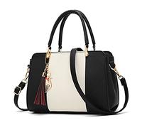 FANDARE Élégant Femme Sac a Main Sacoche avec Pendentif Sacs Cabas Imperméable Cartable pour Achats Fête Voyage Sac D'épaule Noir