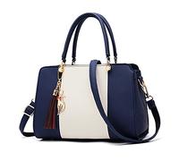 FANDARE Élégant Femme Sac a Main Sacoche avec Pendentif Sacs Cabas Imperméable Cartable pour Achats Fête Voyage Sac D'épaule Bleu