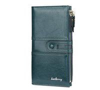 FANDARE Élégant Portefeuille Étanche Longue Pochette Homme Femme Besace Porte Monnaie Porte de Billets Porte-Monnaie Porte-Carte de Crédit Bourse mit 12 emplacements pour Cartes Wallet Vert