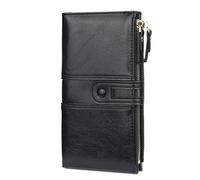 FANDARE Élégant Portefeuille Étanche Longue Pochette Homme Femme Besace Porte Monnaie Porte de Billets Porte-Monnaie Porte-Carte de Crédit Bourse mit 12 emplacements pour Cartes Wallet Noir