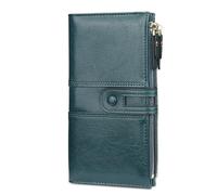 FANDARE Élégant Portefeuille Étanche Longue Pochette Homme Femme Besace Porte Monnaie Porte de Billets Porte-Monnaie Porte-Carte de Crédit Bourse mit 12 emplacements pour Cartes Wallet Vert