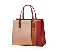 FANDARE Élégant Sac a Main Bandoulieres Sacs Cabas Femme Cuir PU Imperméable Sacoche Cartable Sac D'épaule Achats École Voyage Portés Epaule Rouge
