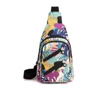 FANDARE Élégante Sac à Poitrine Femme Bandoulière Sacoche Dame Sacs traversants Sacs à Dos porté Travers avec Trou pour écouteurs Sac porté épaule Voyage Sac Messager Outdoor Urbain Sac de Sport