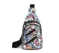 FANDARE Élégante Sac à Poitrine Femme Bandoulière Sacoche Dame Sacs traversants Sacs à Dos porté Travers avec Trou pour écouteurs Sac porté épaule Voyage Sac Messager Outdoor Urbain Sac de Sport