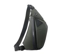 FANDARE Extensible Sac de Poitrine Sport Sacs à Dos porté Travers Homme Femme Sport Sacs Bandoulière Banane Ville randonnée Imperméable PU Cuir Voyage Messager Outdoor Sling Crossbody Bag Vert Gauche