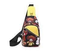 FANDARE Femme Sac de Poitrine Mode Sac à Bandoulière Fille Sacoche Bandouliere Sac D'épaule Sling Bag pour la Randonnée Extérieur Vélo Camping Durable Tissu Oxford Petit Ours