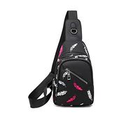 FANDARE Femme Sac de Poitrine Mode Sac à Bandoulière Fille Sacoche Bandouliere Sac D'épaule Sling Bag pour la Randonnée Extérieur Vélo Camping Durable Tissu Oxford La Plume