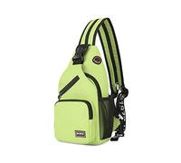 FANDARE Femme Sac de Poitrine Petit Sacs à Dos avec Trou pour écouteurs Sac à Bandoulière Fille Sacoche Bandouliere Sling Bag pour la Randonnée Vélo Camping Polyester Durable Vert Clair A