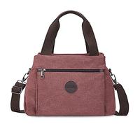 FANDARE Femme Sacoche Toile Sac a Main Sacs Cabas Bandoulieres Tendance Portés Epaule Sac D'épaule Grand Capacité Achats Fête École Voyage Crossbody Bag Rouge