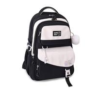 FANDARE Femme Sacs à Dos Loisir Cartable Filles Sac a Dos College Color-Blocking Sac À Dos Voyage Sac Ecole Sac a Dos ordi Portable Sac de Weekend Sac Voyage Cartables Scolaires Sac a Dos Noir