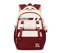 FANDARE Femme Sacs à Dos Loisir Cartables Scolaires Filles Sac a Dos College Cartable Fille Primaire Voyage Garçon Sac Ecole Sac Weekend Cartables Scolaires Sac a Dos Ecole School Daypack Rouge