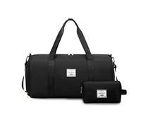 FANDARE Femme Sacs de Voyage Homme Sacs de Sport Cabas de Fitness avec Trousse de Toilette Sacs de Sport Grand Format Sac à Main Sac à Dos Weekend Voyage Grande capacité Sacs polochons Noir