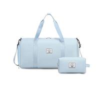 FANDARE Femme Sacs de Voyage Homme Sacs de Sport Cabas de Fitness avec Trousse de Toilette Sacs de Sport Grand Format Sac à Main Sac à Dos Weekend Voyage Grande capacité Sacs polochons Bleu Clair