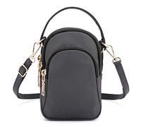 FANDARE Fille Sac de téléphone Femmes Sac Bandoulière Sac à Main Sacoche Portefeuille Portable Sac d'épaule pour Achats Fête École Voyage Cartable Pochette Étanche Nylon Gris