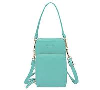 FANDARE Fille Sac de téléphone Femmes Sac Bandoulière Sac à Main Sacoche Portefeuille Portable Sac d'épaule pour Achats Fête École Voyage Cartable Pochette Étanche PU Cuir Vert Clair